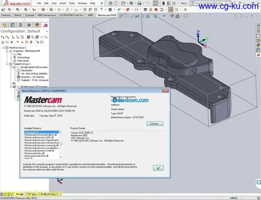 Mastercam 2020 v22.0 for SolidWorks 2010-2019 2019的图片1