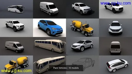 CGTrader – Pack Vehicles 3D Model Collection的图片1