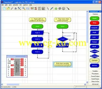 Logicator for PICAXE 3.6.7 图形流程图软件的图片1