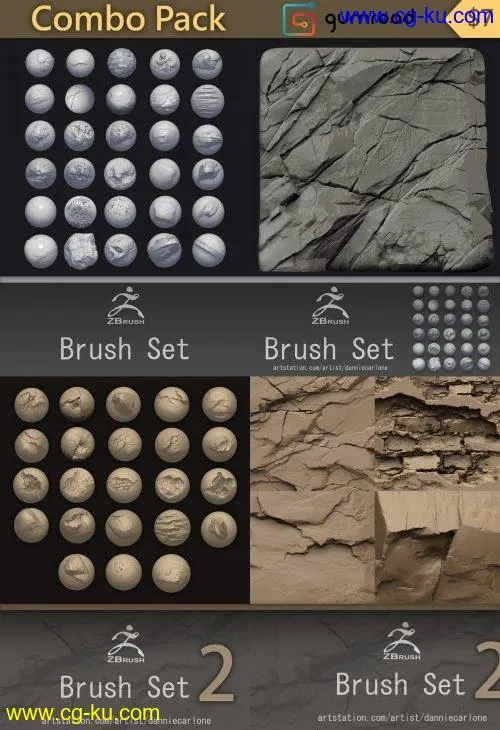 ArtStation – Custom Zbrush Brush Combo Pack的图片1