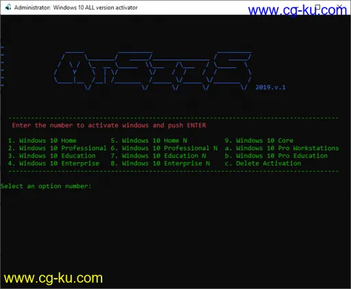 Windows 10 All Editions Activator 2019 v1.0的图片1
