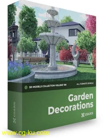 CGAxis – Volume 108 – Garden Decorations 3D Models Collection的图片1