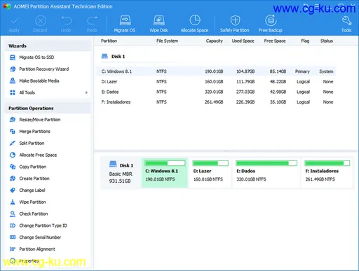 AOMEI Partition Assistant Technician 8.4 Bootable Media x64 Multilingual的图片1