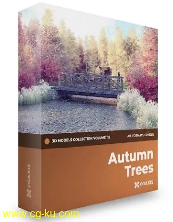 CGAxis – Volume 115 – Autumn Trees 3D Models Collection的图片1