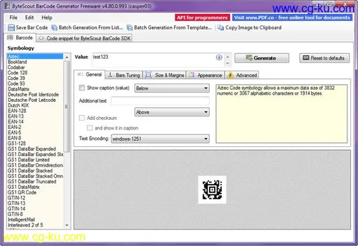 ByteScout BarCode Generator 5.1.5.1082 Business + Portable的图片1