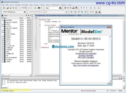 Mentor Graphics ModelSim SE-64 2019.4的图片2