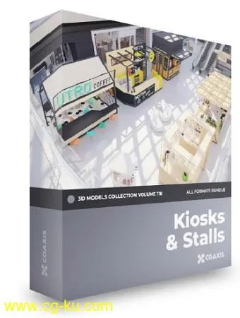 CGAxis 3D Models – Volume 118 – Kiosks & Stalls的图片1