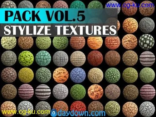 CGTrader – Stylized Texture Pack – VOL 5 Texture的图片1