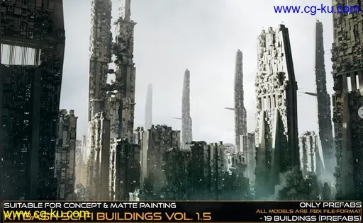 Kitbash Sci-fi Buildings Vol.1,5的图片1