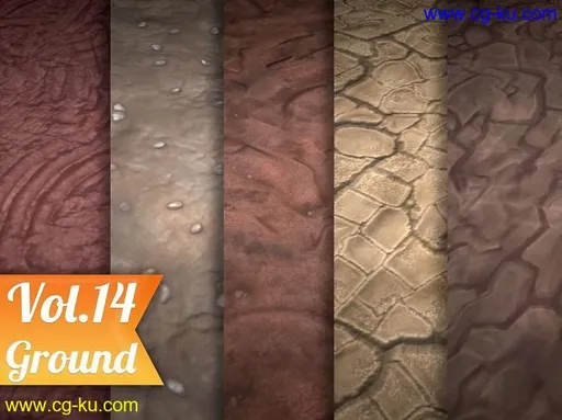 Cgtrader – Stylized Ground Vol 14 – Hand Painted Texture Pack Texture的图片1