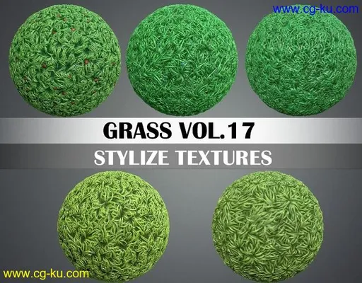 CGTrader – Stylized Grass Vol. 17 – Hand Painted Texture Pack的图片1