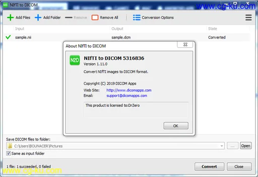 NIfTI to DICOM 1.11.0的图片1