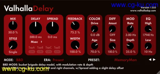 ValhallaDSP ValhallaDelay v1.1.2 MacOS的图片1