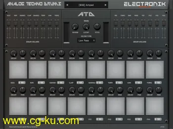 Electronik Sound Lab Analog Techno Drums v1.2.0 VST VST3 AU MAC/WiN的图片1