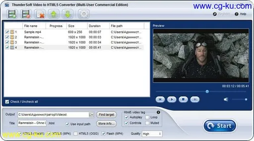 ThunderSoft Video to HTML5 Converter 3.0.0的图片1