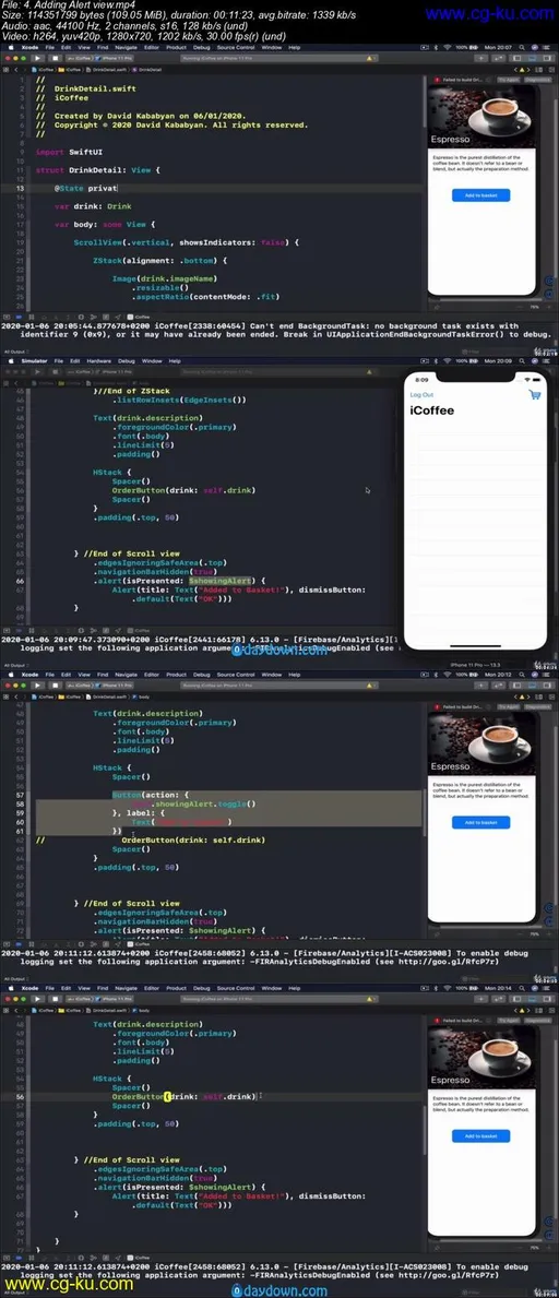 SwiftUI iOS13 Coffee Shop Application, Order Products Online的图片2