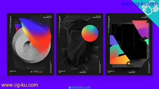 Baugasm Series #9 – Design 3 Different Abstract Posters in Adobe Photoshop and Illustrator的图片2