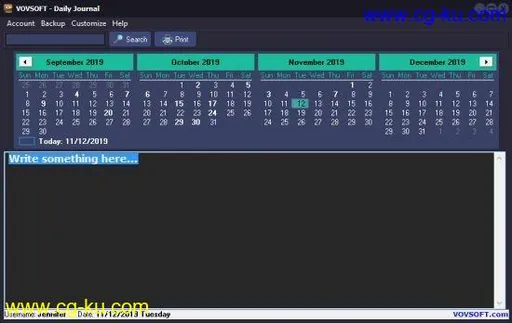 VovSoft Daily Journal 5.2的图片1