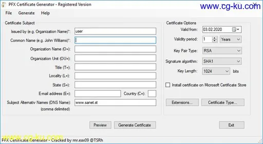 PFX Digital Certificate Generator 4.0的图片1