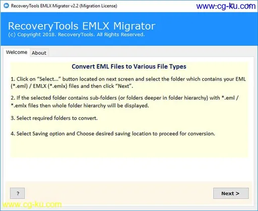 RecoveryTools EMLX Migrator 2.2的图片1