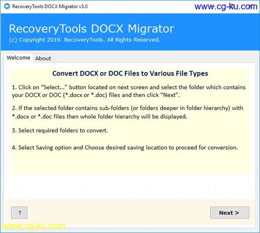 RecoveryTools DOCX Migrator 3.0的图片1