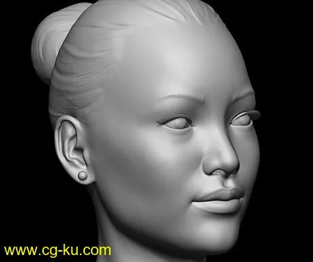 Cubebrush – Anime Girl Base Mesh and Asian Female Head Base Mesh的图片1