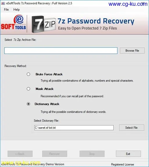 eSoftTools 7z Password Recovery 2.5的图片1