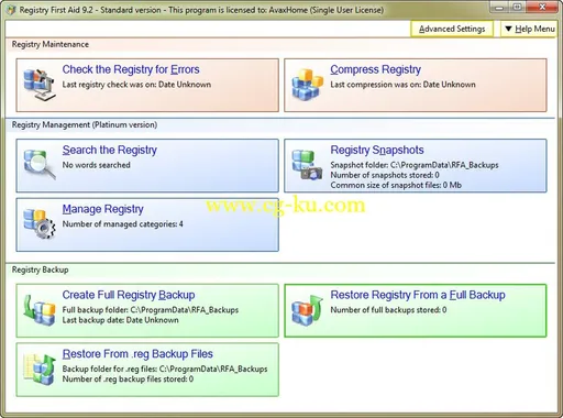 Registry First Aid Platinum 9.3.0 Build 2215 Multilingual Portable的图片1