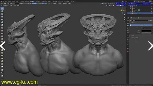 FlippedNormals – Sculpting an Alien in Blender 2.8的图片1