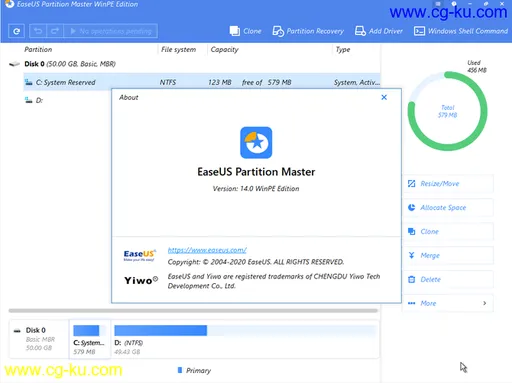 EaseUS Partition Master 14.0 WinPE Edition的图片1