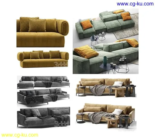 3DDD Pro Models – Sofas Beds Chairs的图片1