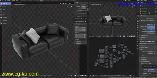 Blender3dk – Modeling a leather couch in Blender + Scene 2.8 Eevee的图片1