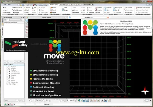 Midland Valley Move X64 2013.1.1 移动结构建模和分析软件的图片2