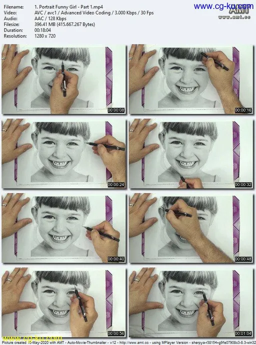 Realistic Drawing of Funny girl + Photoshop的图片1