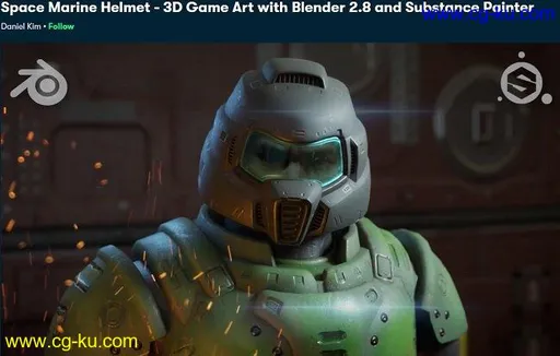 Skillshare – Space Marine Helmet – 3D Game Art with Blender 2.8 and Substance Painter by Daniel Kim的图片1