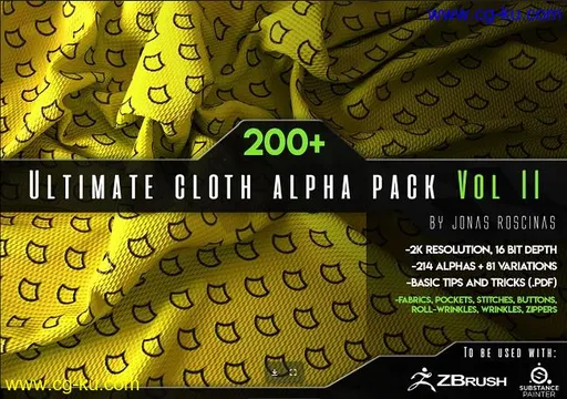 ArtStation Marketplace – 200+ Ultimate Cloth Alpha Pack VOL II的图片1