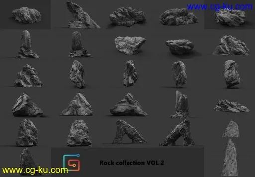 Gumroad – 3D Rocks Collection Vol.1 – 3 and Cliffmaker by Alen Vejzovic的图片1