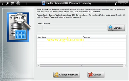 Stellar Phoenix SQL Password Recovery 1.0.0.0的图片1