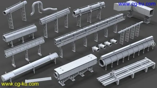 Artstation – Factory Units 8 and Industrial Pipes的图片1