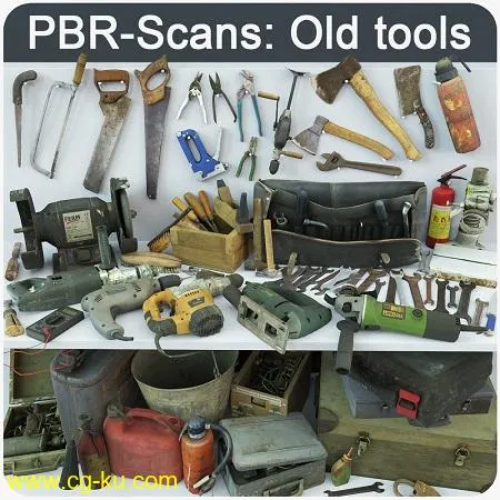 CGTrader – Collection old tools PBR-Scans的图片1