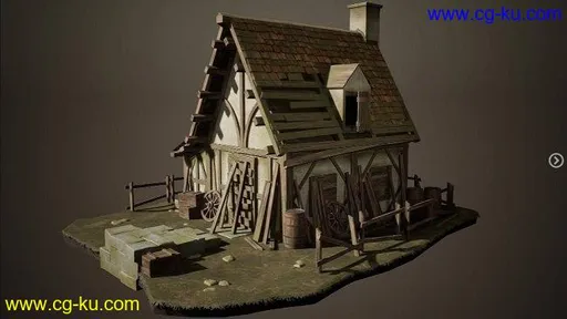 Artstation – Creating a Realistic Cabin House for Game in Blender的图片1