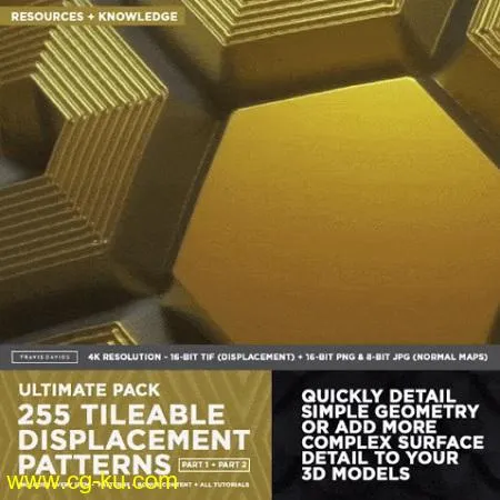 FlippedNormals – ULTIMATE PACK – 255 Tileable Displacement/Alpha Patterns (Part 1 + Part 2)的图片1