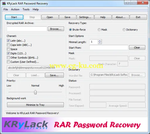 KRyLack RAR Password Recovery 3.53.66 Multilingual的图片1