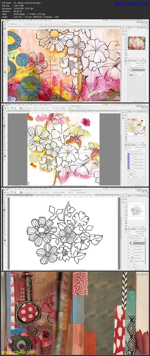 Using Photoshop Brushes for a Mixed Media Painted Repeat Pattern的图片2