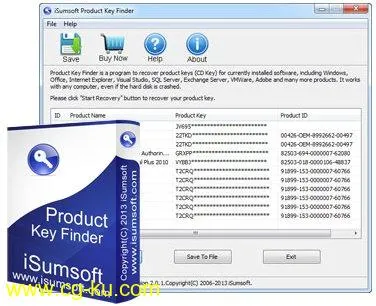 iSumsoft Product Key Finder 3.1.1的图片1