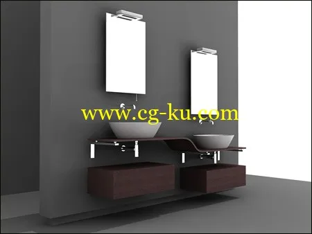 Eurolegno Bathroom Fixtures 3D Model 浴室灯3D模型的图片1