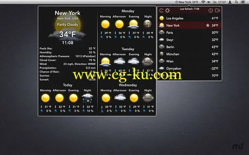 Temps v1.9.1 Multilingual MacOSX 天气预报工具的图片1