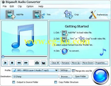 Bigasoft Audio Converter 3.7.44.4896 Multilanguage 音频转换软件的图片1