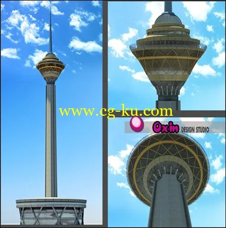 Milad Tower 3D Model_3D max 2011+Vray 2的图片1