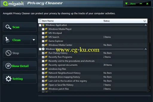 Amigabit Privacy Cleaner 1.0.3.0的图片1